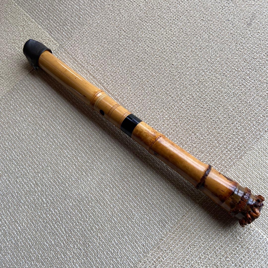 144 尺八眞山銘　一尺六寸管　眞山銘二印