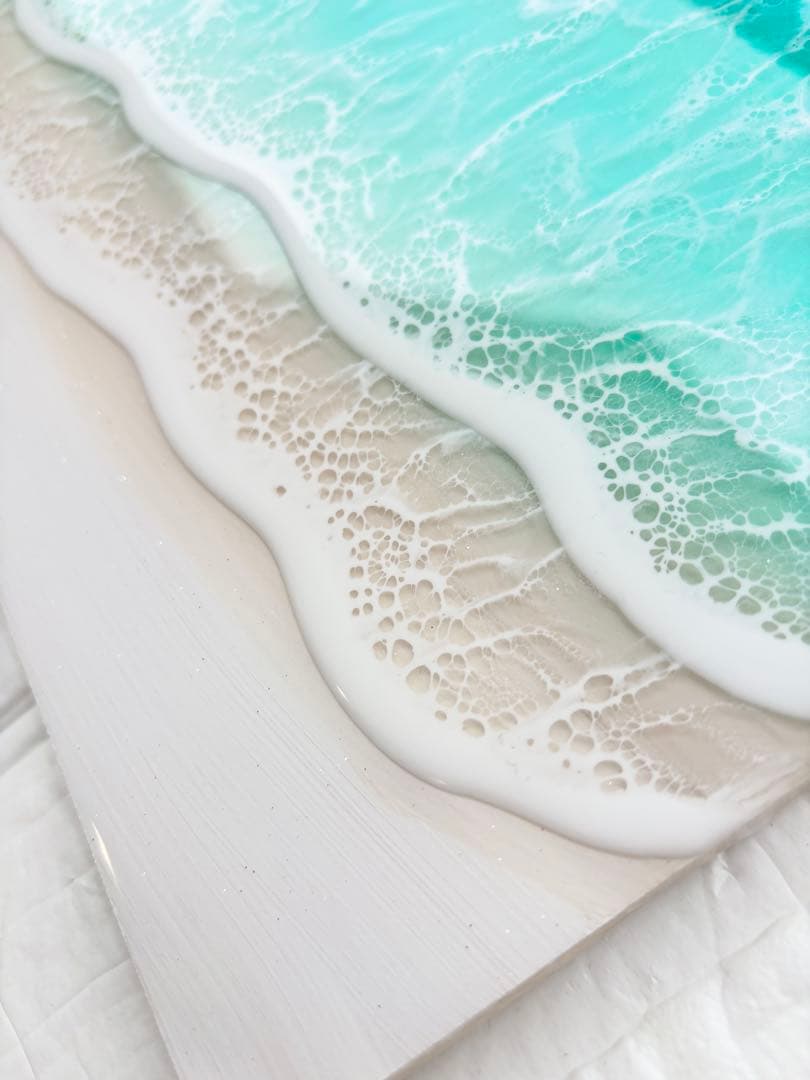 人生の再スタートを迎える方へ 海レジンアート 42×22cm