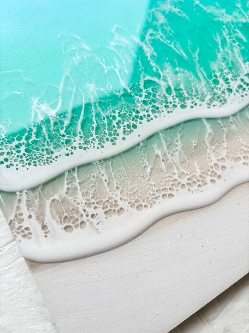 人生の再スタートを迎える方へ 海レジンアート 42×22cm