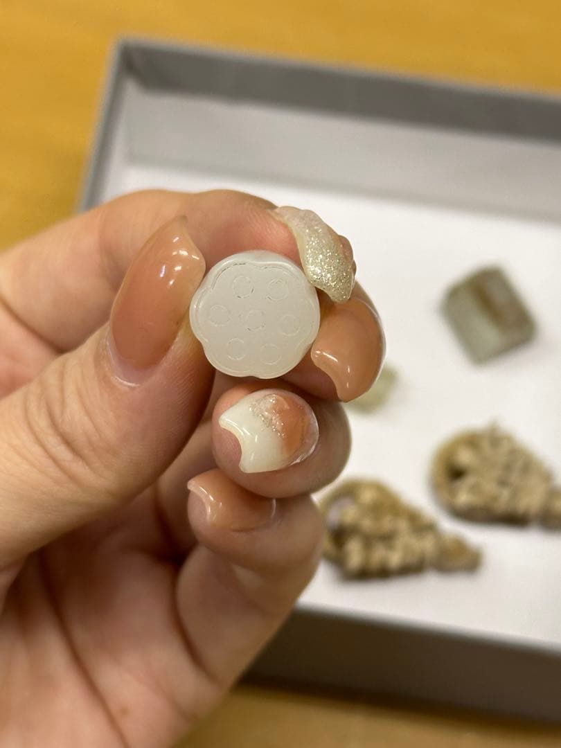 砡 5 點 和田玉 清時代耳環 中國古美術 小物アクセサリー