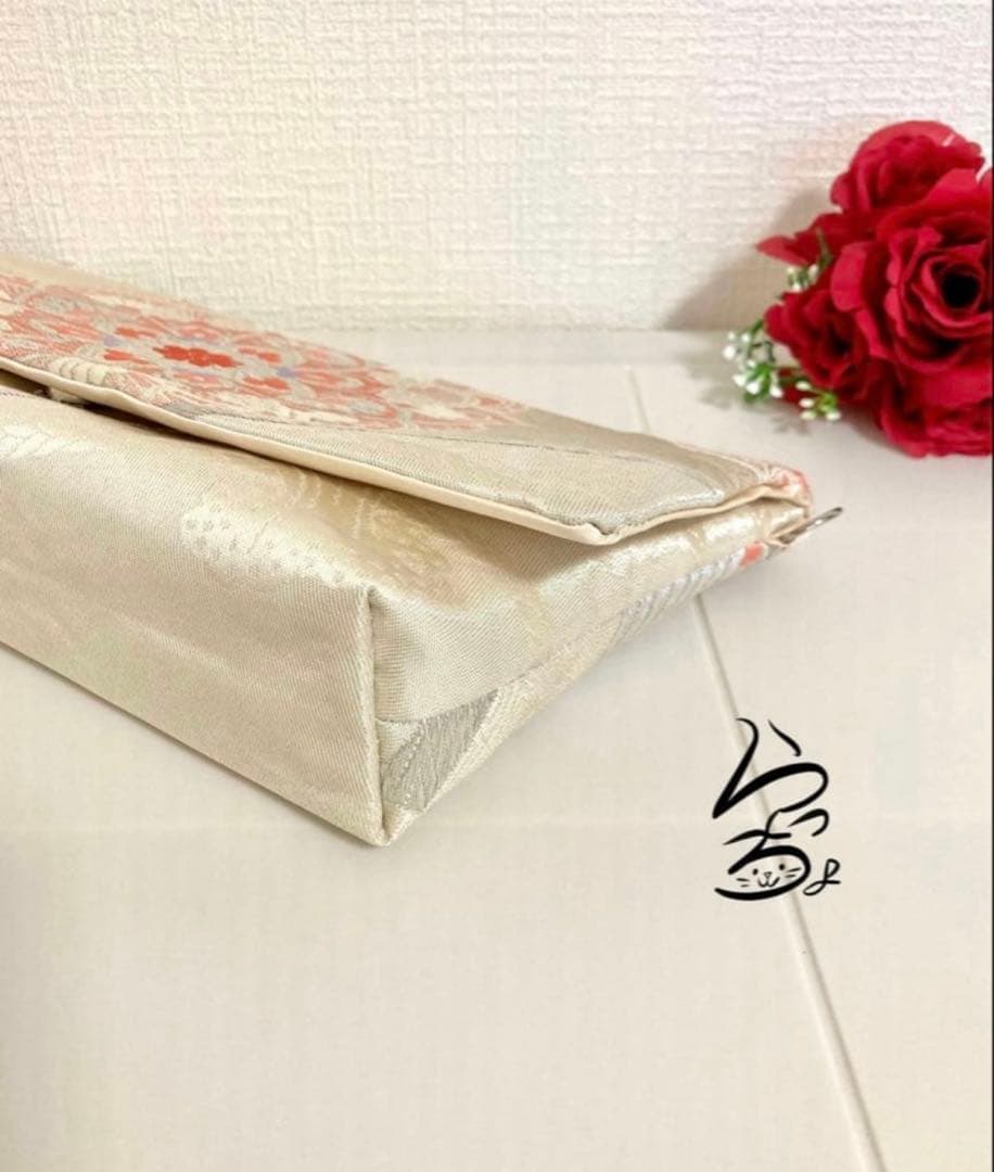 帯リメイク 華文 クラッチバッグ