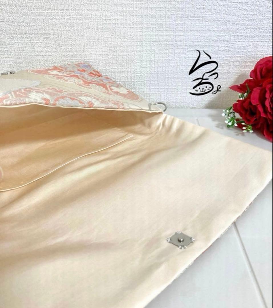 帯リメイク 華文 クラッチバッグ