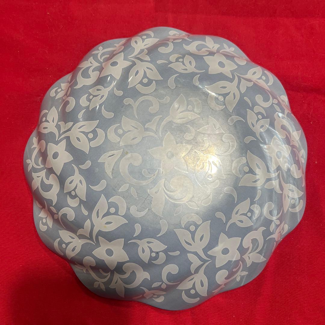 TACHIKICHI Corp. Japan アダム&イヴ 青白花柄波型皿