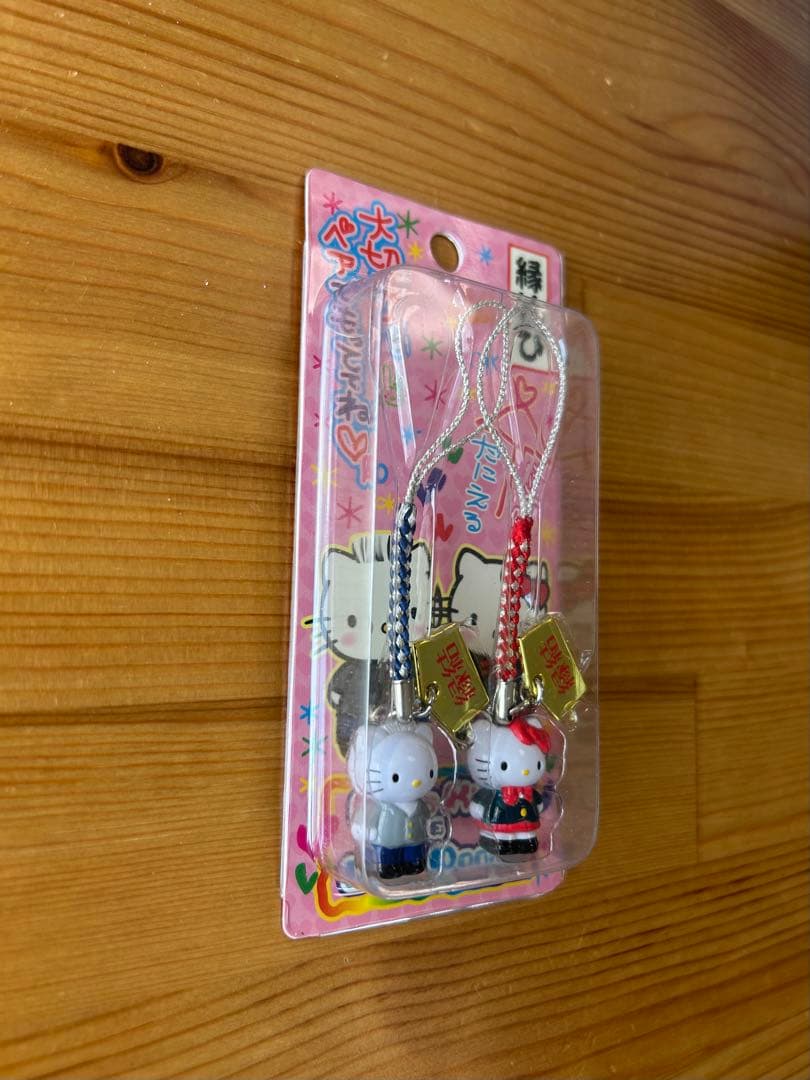 【レア】 ハローキティ 根付け ストラップ キティ＆ダニエル 縁結び