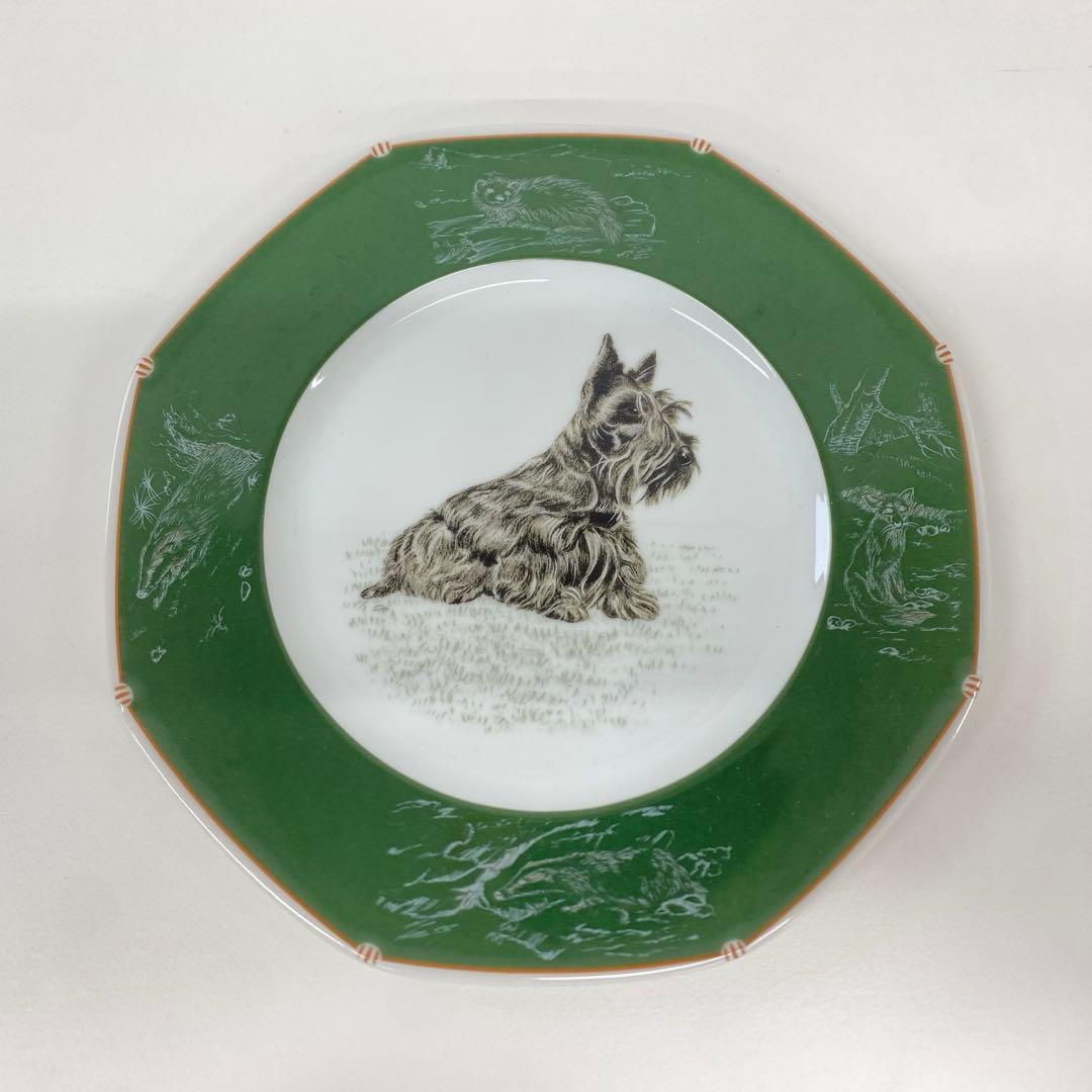 HERMES エルメス スコティッシュテリア 皿 食器 グリーン 本体のみ