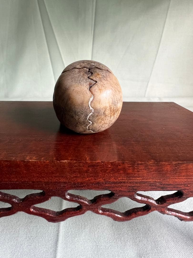 ドクロ彫刻 オブジェ 天然素材風 ハンドメイド風 スカル 置物 インテリア