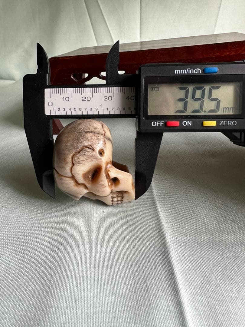 ドクロ彫刻 オブジェ 天然素材風 ハンドメイド風 スカル 置物 インテリア