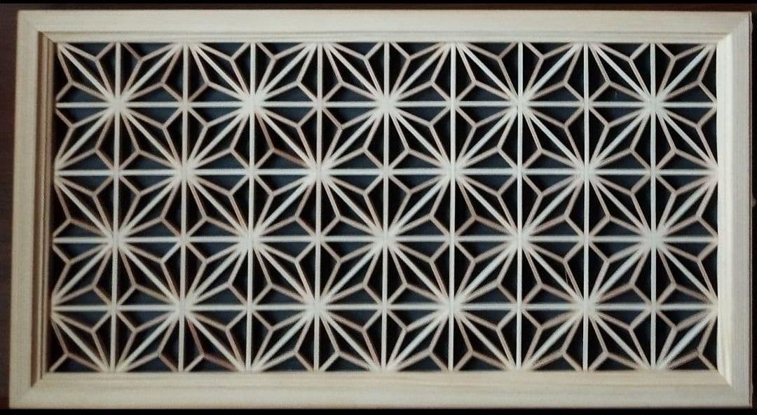 196❣️特価❣️ 麻の葉組子　5枚一組　木製額縁