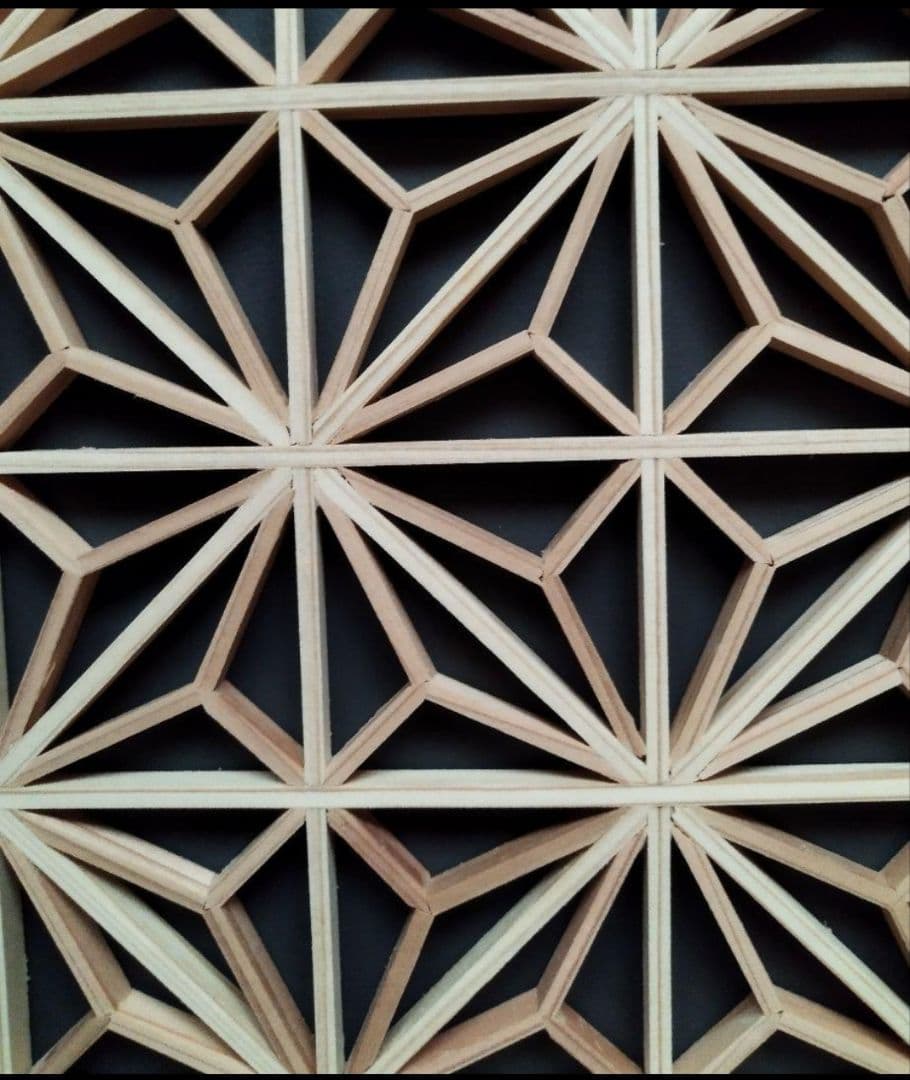 196❣️特価❣️ 麻の葉組子　5枚一組　木製額縁