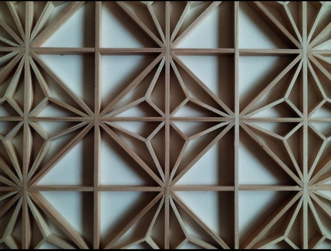 196❣️特価❣️ 麻の葉組子　5枚一組　木製額縁