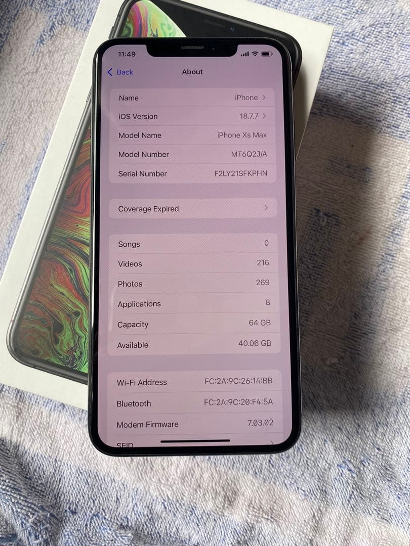 Apple iPhone XS MAX 本体 SIMフリー