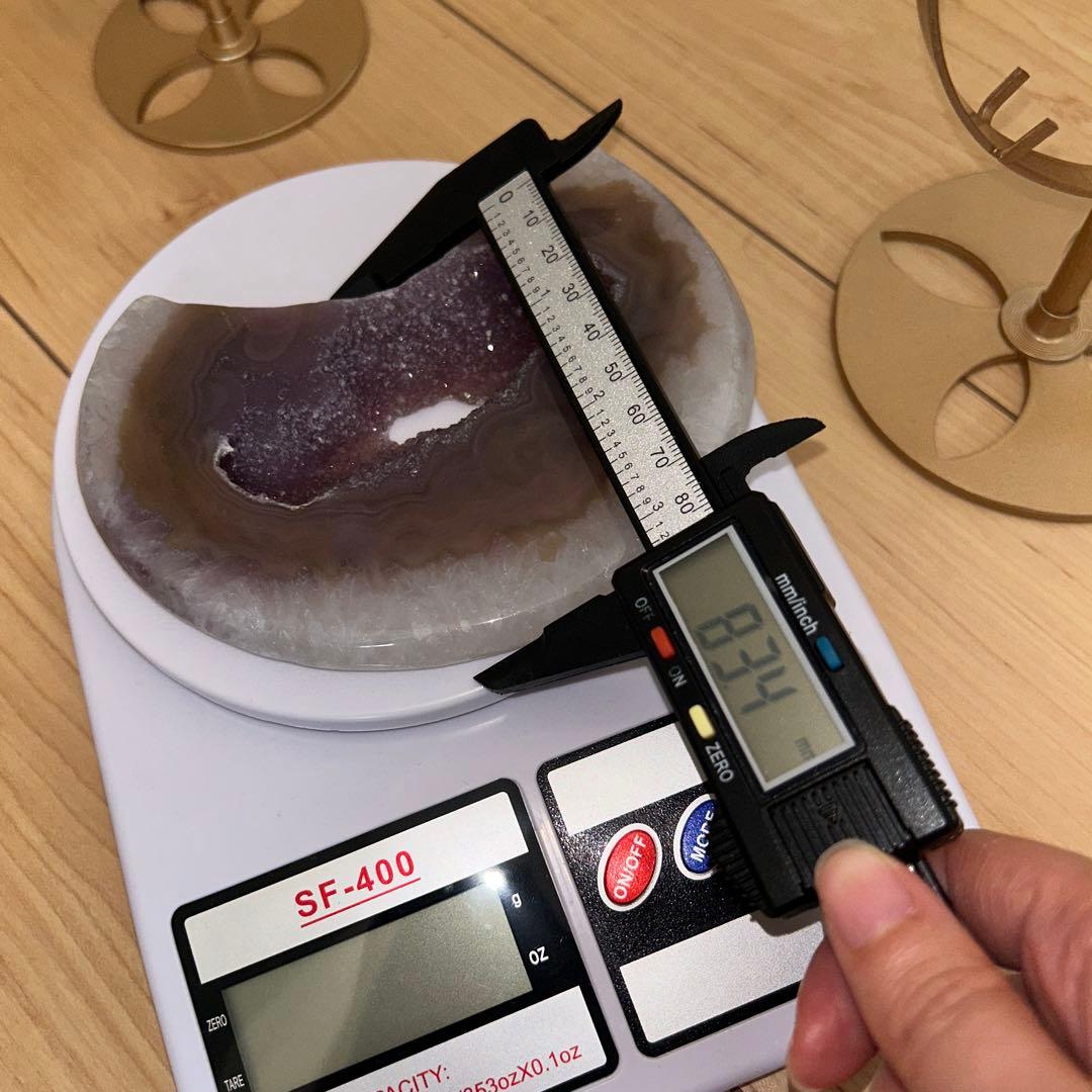 bigサイズ 瑪瑙 アゲート 月 専用台座付き 288g