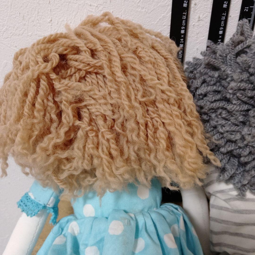 約50cm水玉ドレス　ストライプTシャツ人形セット手作りレトロポップ女の子男の子