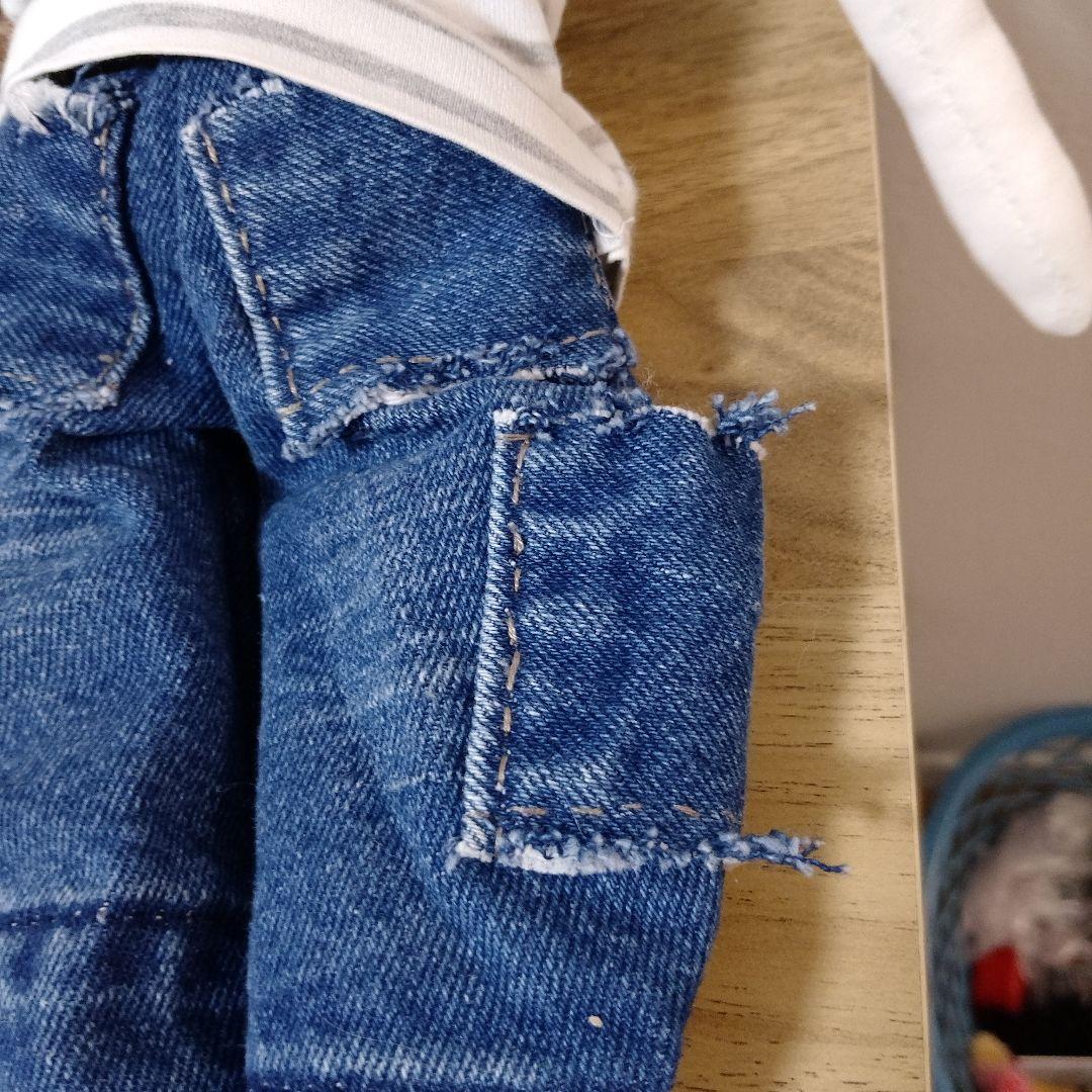 約50cm水玉ドレス　ストライプTシャツ人形セット手作りレトロポップ女の子男の子