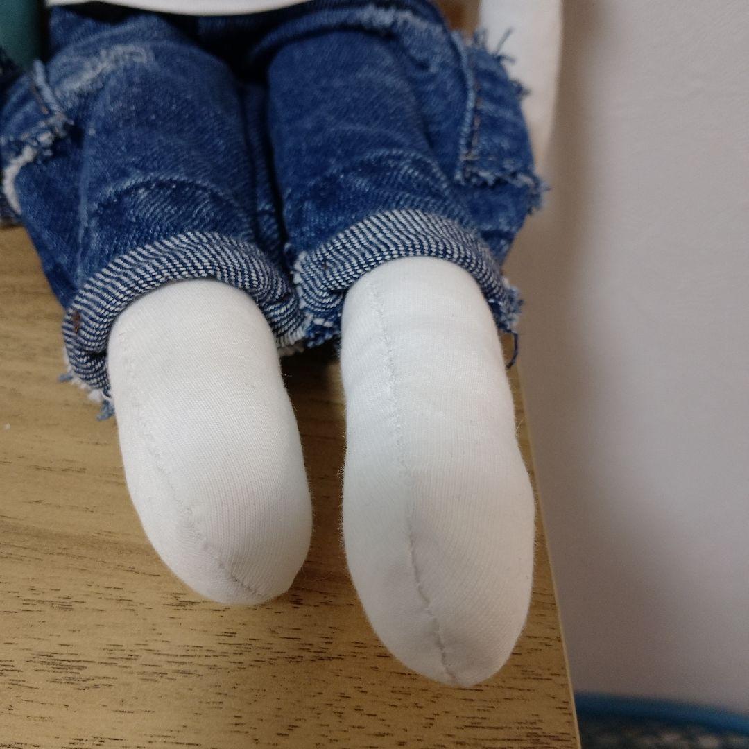 約50cm水玉ドレス　ストライプTシャツ人形セット手作りレトロポップ女の子男の子