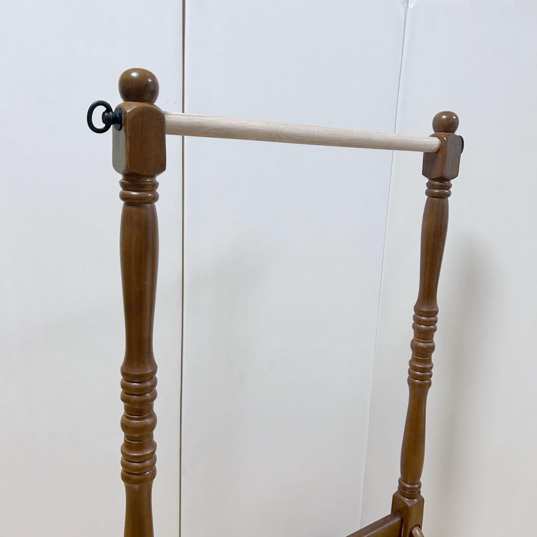 アンティークハンガーラック　タオルかけ　ハンガースタンド　ろくろ加工　英国調