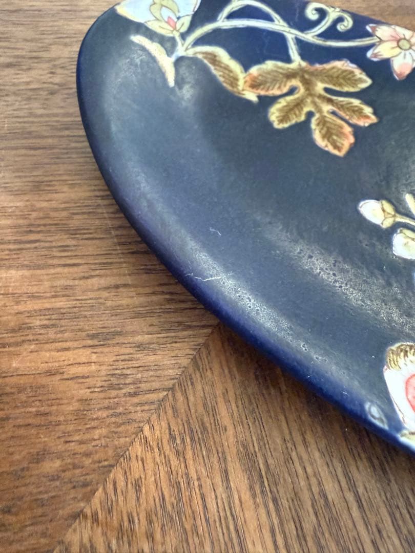 ✳*︎様 うつつ窯　作家　稲積佳谷　夢窓華　オーバル中皿　濃紺