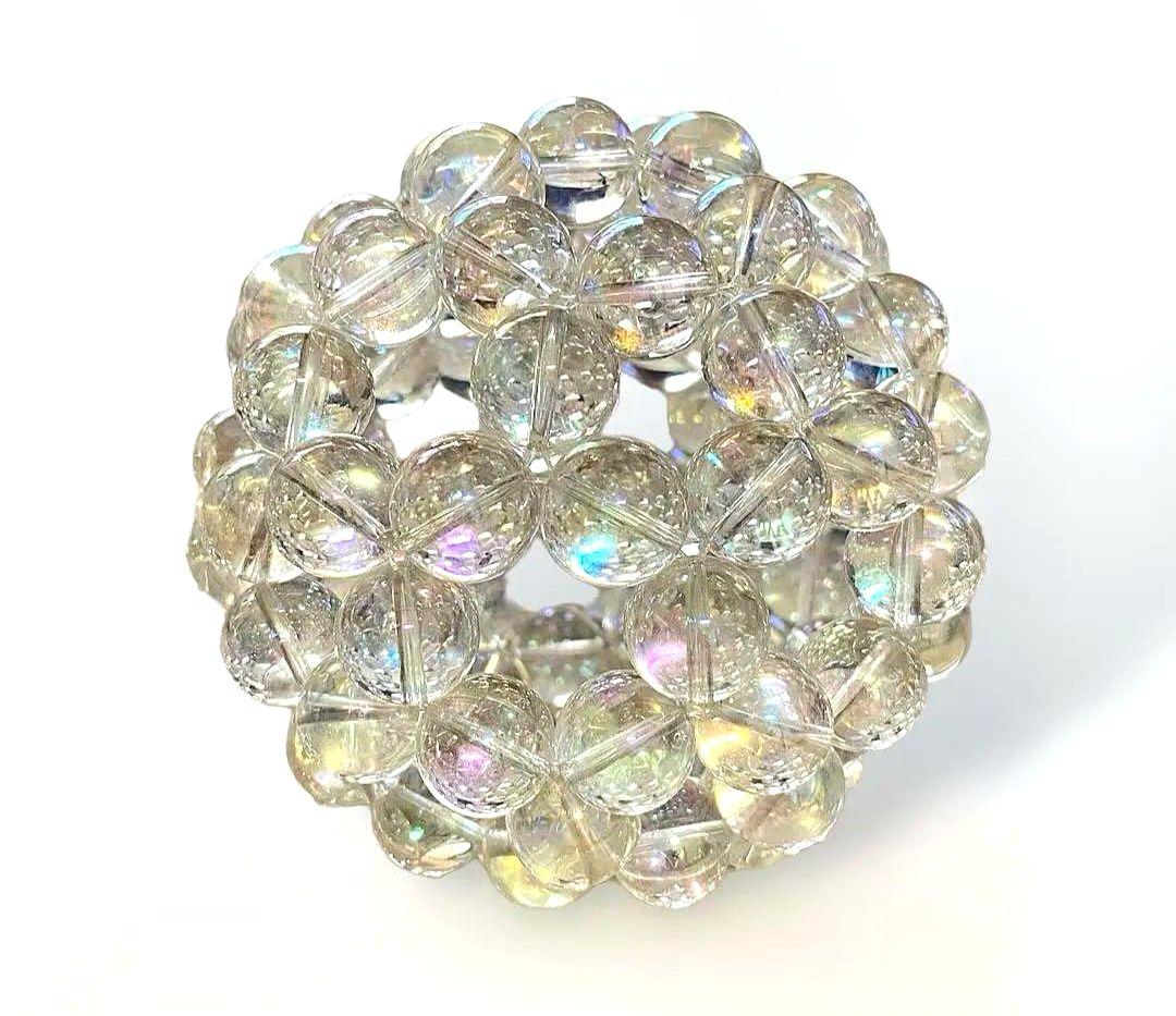 神聖幾何学フラーレン 特大 アクアクリスタル 水晶 14mm玉 バッキーボール