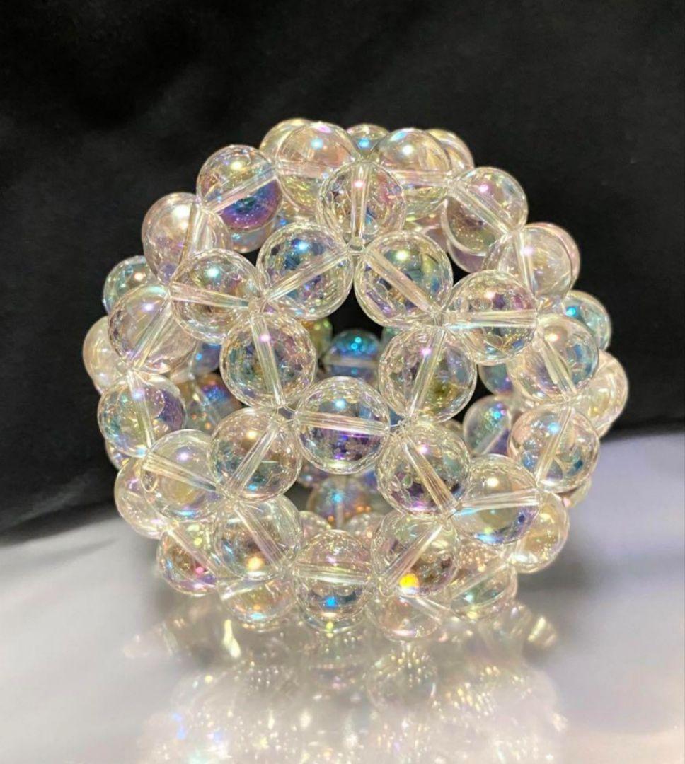 神聖幾何学フラーレン 特大 アクアクリスタル 水晶 14mm玉 バッキーボール