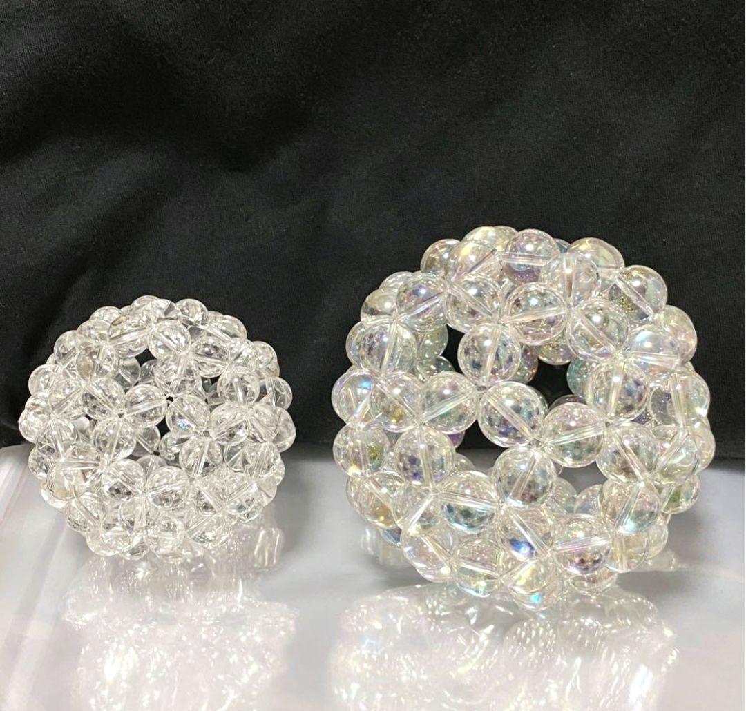 神聖幾何学フラーレン 特大 アクアクリスタル 水晶 14mm玉 バッキーボール