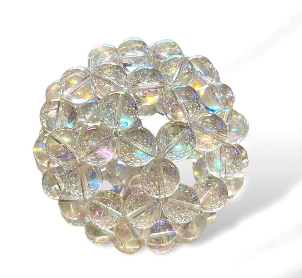 神聖幾何学フラーレン 特大 アクアクリスタル 水晶 14mm玉 バッキーボール