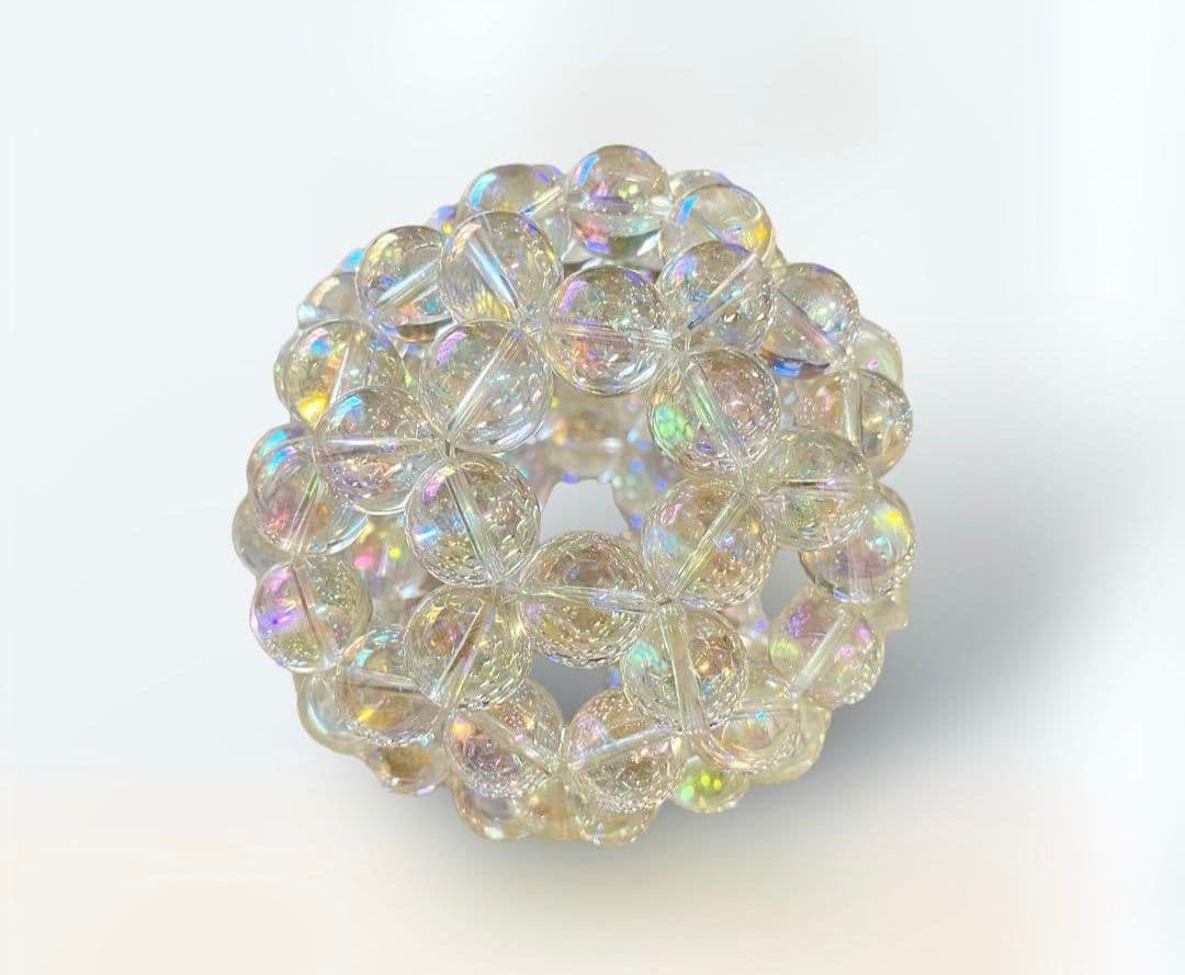 神聖幾何学フラーレン 特大 アクアクリスタル 水晶 14mm玉 バッキーボール