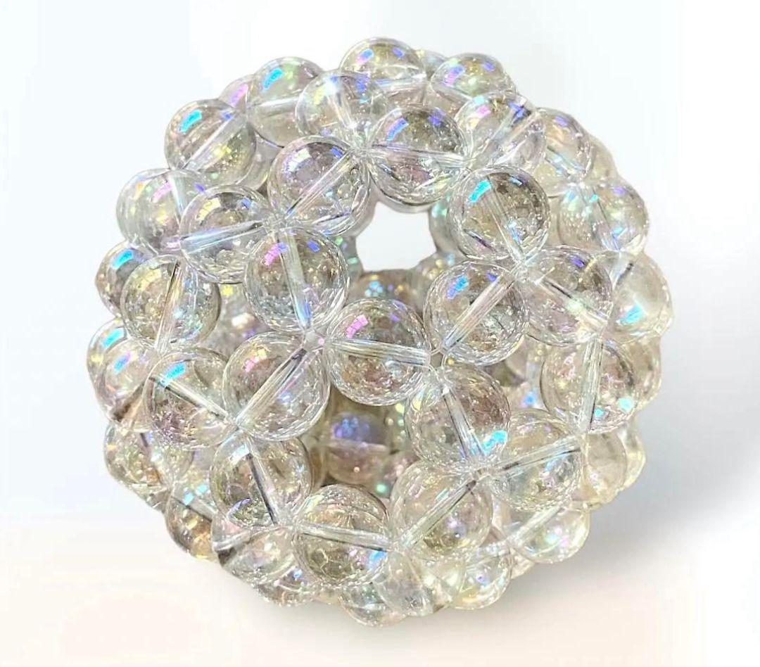 神聖幾何学フラーレン 特大 アクアクリスタル 水晶 14mm玉 バッキーボール
