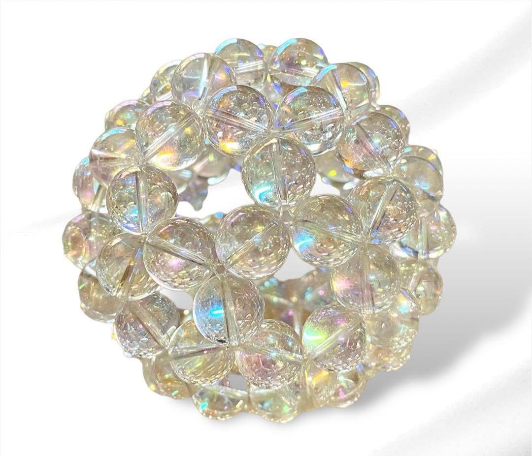 神聖幾何学フラーレン 特大 アクアクリスタル 水晶 14mm玉 バッキーボール