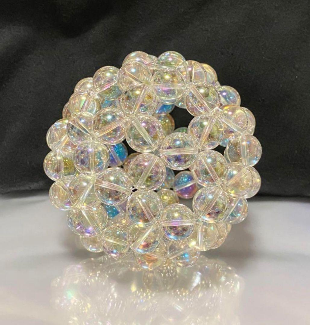 神聖幾何学フラーレン 特大 アクアクリスタル 水晶 14mm玉 バッキーボール