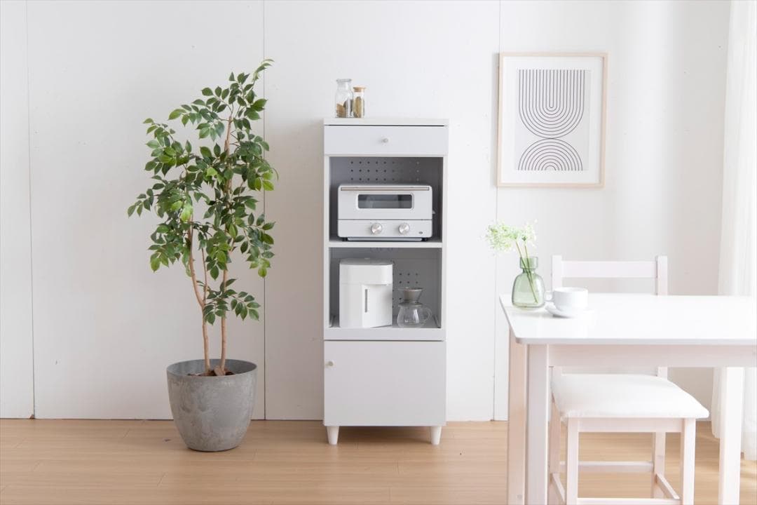 【送料無料】【幅45cm】スリムレンジ台 ボード キッチン収納 棚 コンセント