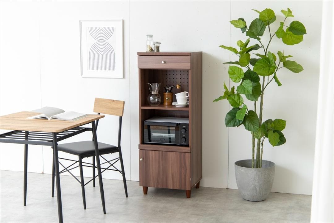 【送料無料】【幅45cm】スリムレンジ台 ボード キッチン収納 棚 コンセント