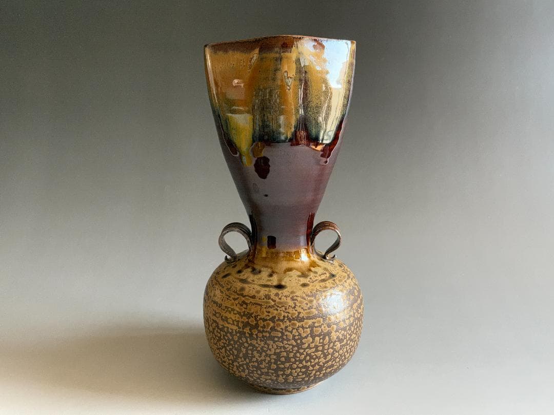 碧山作　高取焼　花入　茶道具