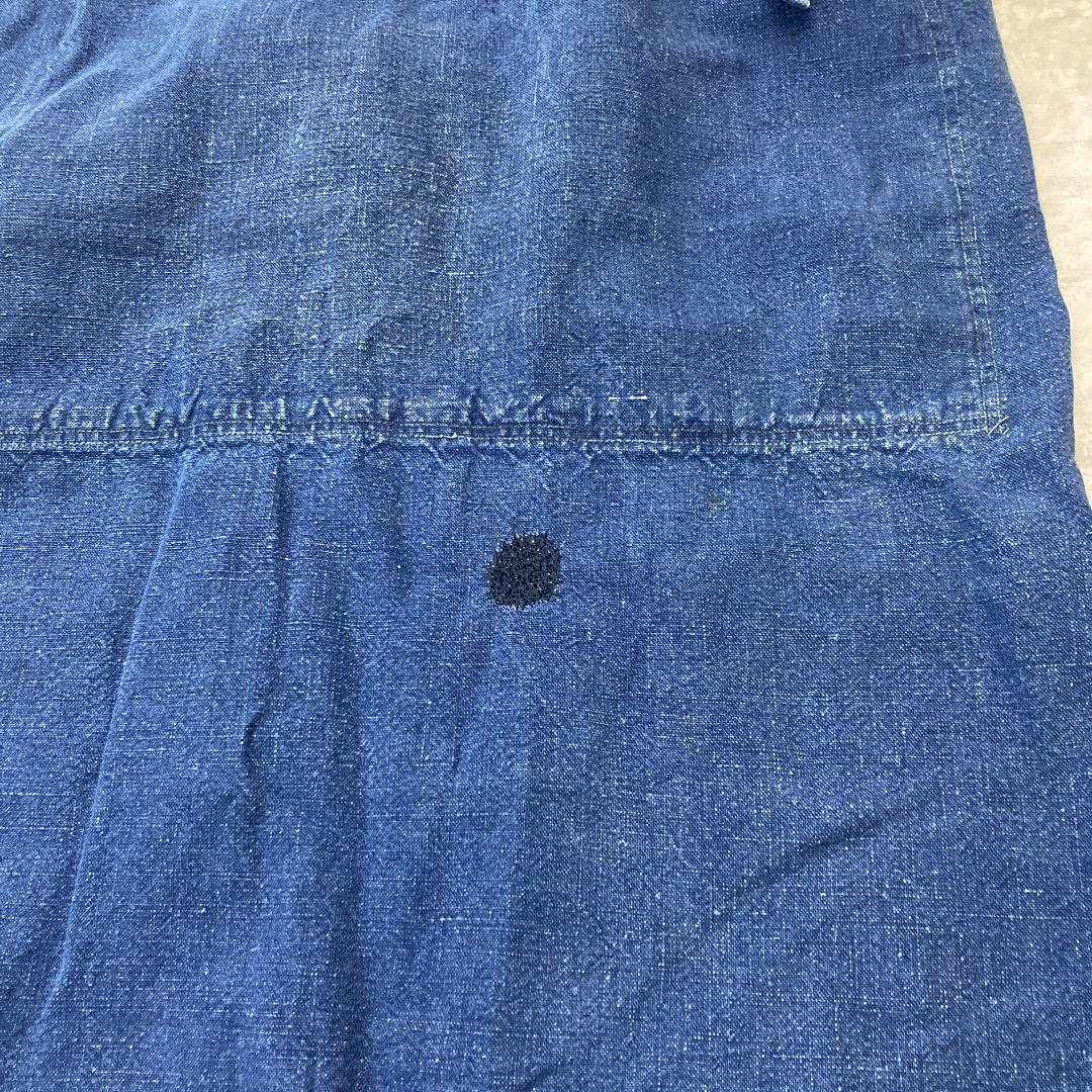 60s- Bergard エプロン インディゴリネン ブルー