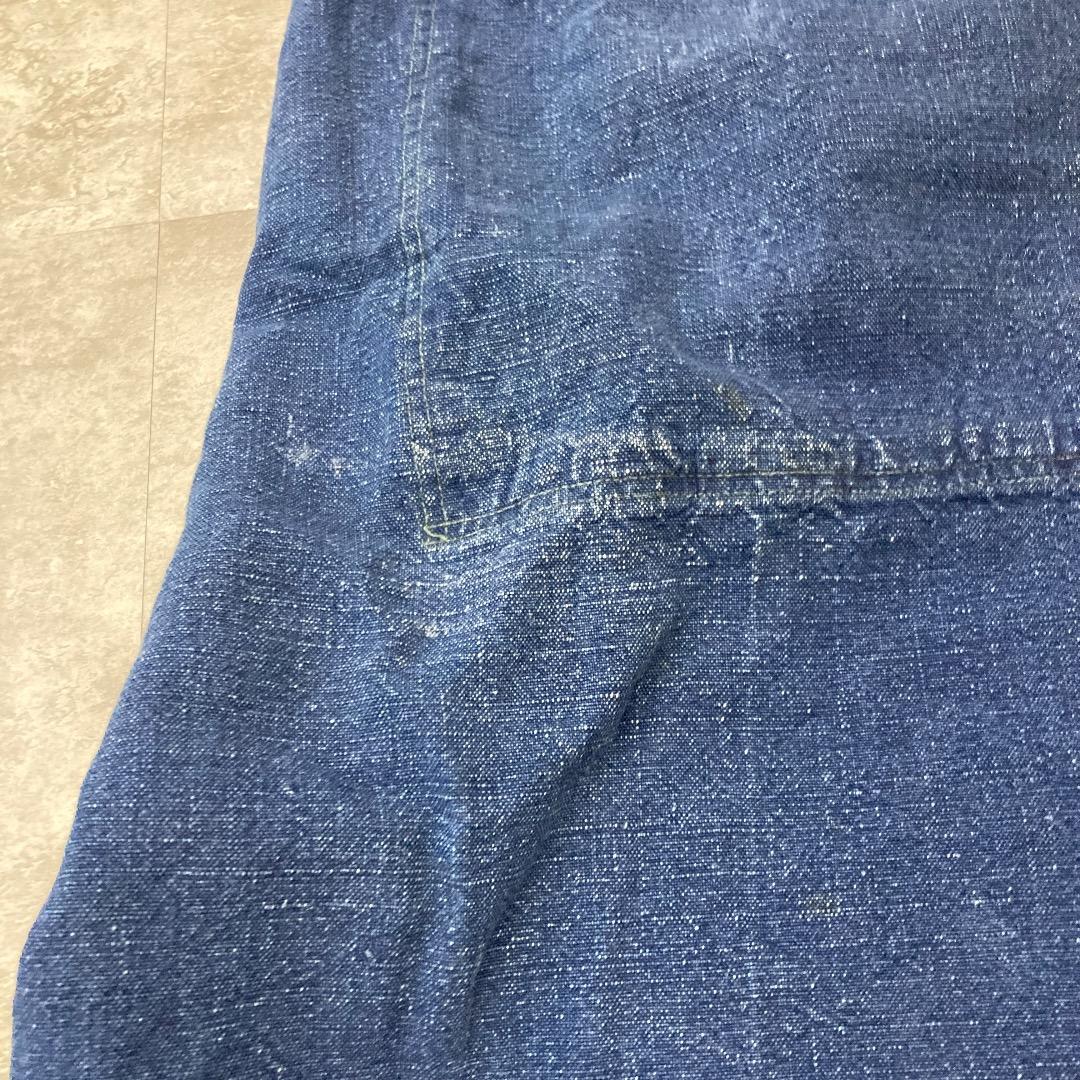 60s- Bergard エプロン インディゴリネン ブルー