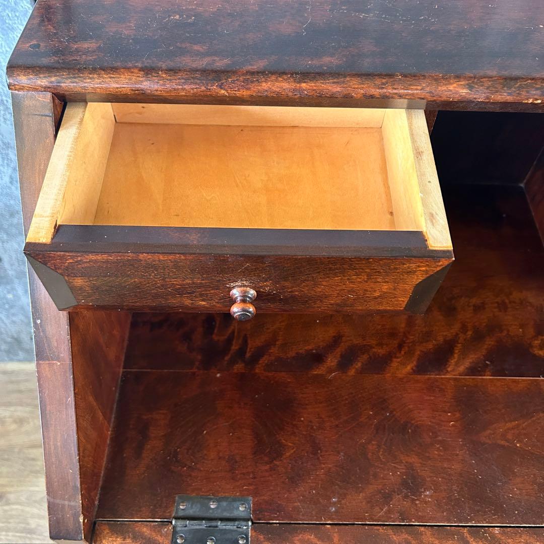 ꧁北海道民芸家具 ホクミン꧂ライティングビューロー デスク 机 書斎 チェスト