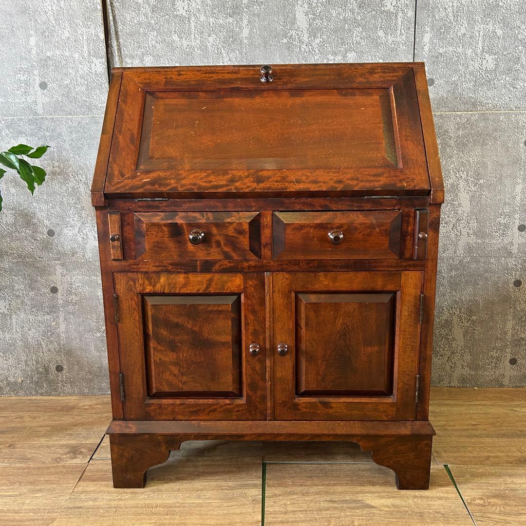 ꧁北海道民芸家具 ホクミン꧂ライティングビューロー デスク 机 書斎 チェスト