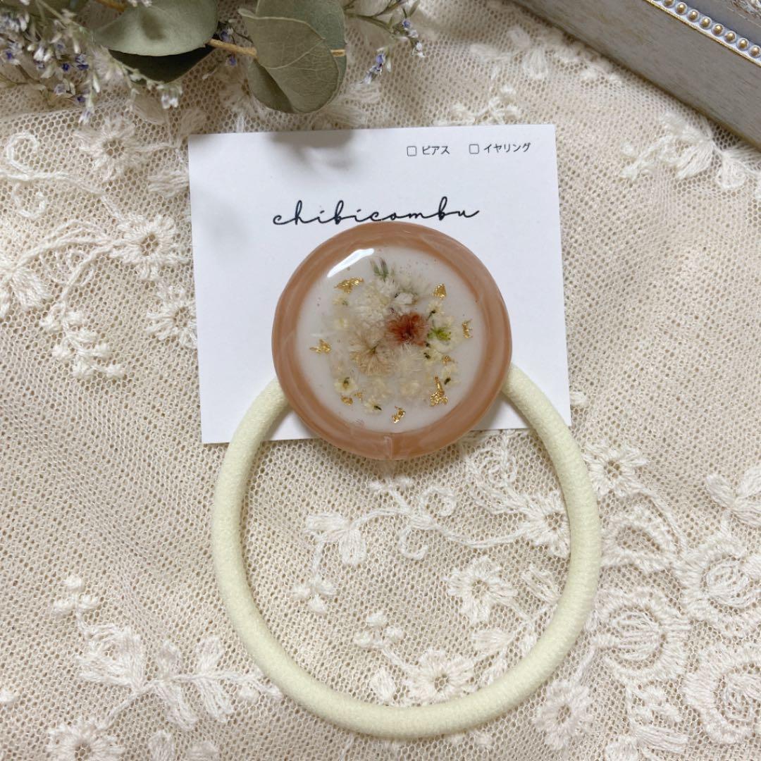 ハンドメイド　レジン　お花　ヘアゴム　ポニーフック　ブローチ　no.182