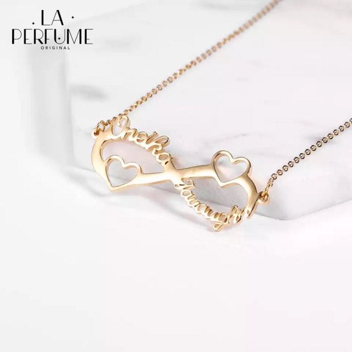 名入れ♡ダブルネーム✨ハートインフィニティ✨ネームネックレス イニシャル 手作り
