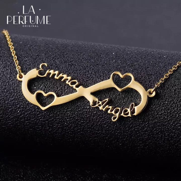 名入れ♡ダブルネーム✨ハートインフィニティ✨ネームネックレス イニシャル 手作り