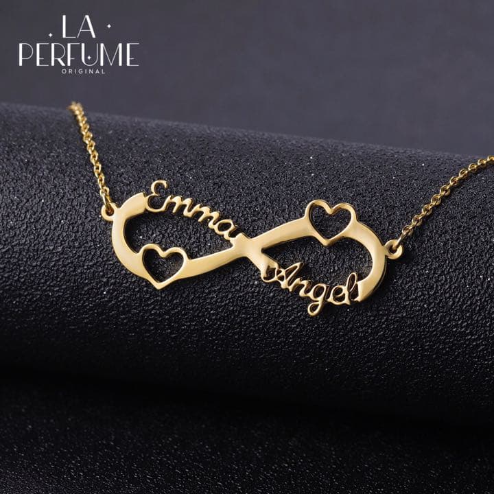 名入れ♡ダブルネーム✨ハートインフィニティ✨ネームネックレス イニシャル 手作り