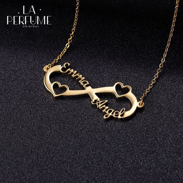 名入れ♡ダブルネーム✨ハートインフィニティ✨ネームネックレス イニシャル 手作り