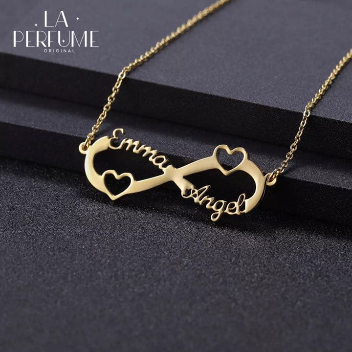 名入れ♡ダブルネーム✨ハートインフィニティ✨ネームネックレス イニシャル 手作り