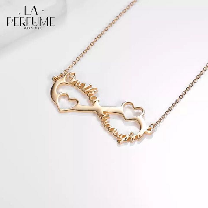 名入れ♡ダブルネーム✨ハートインフィニティ✨ネームネックレス イニシャル 手作り