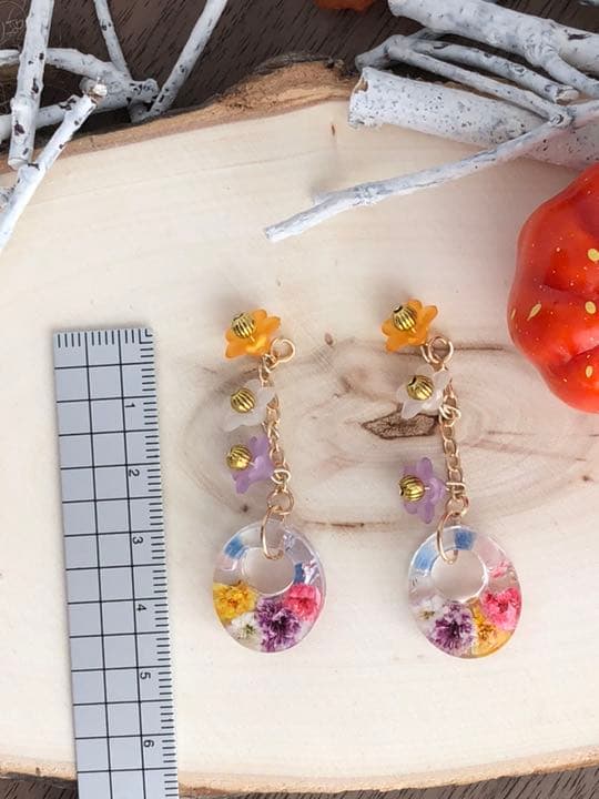 かるはさん専用♡glass cullet flower ピアス イヤリング