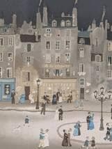 【真作】【複製】複製画　ミッシェル・ドラクロワ　夜の街角　パリ風景画　Y46