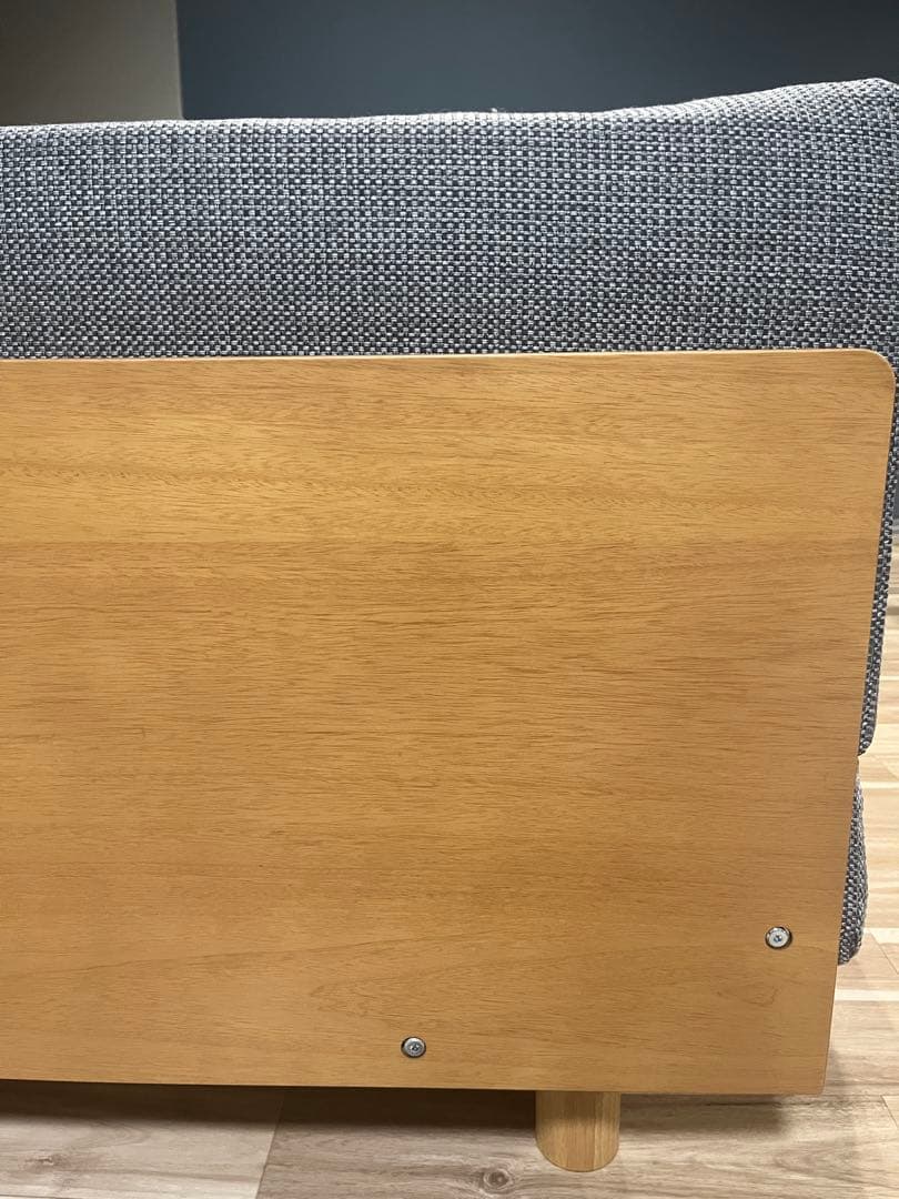 ［無印良品］　ゆったり座れるアームレスソファ　2シーター　グレー