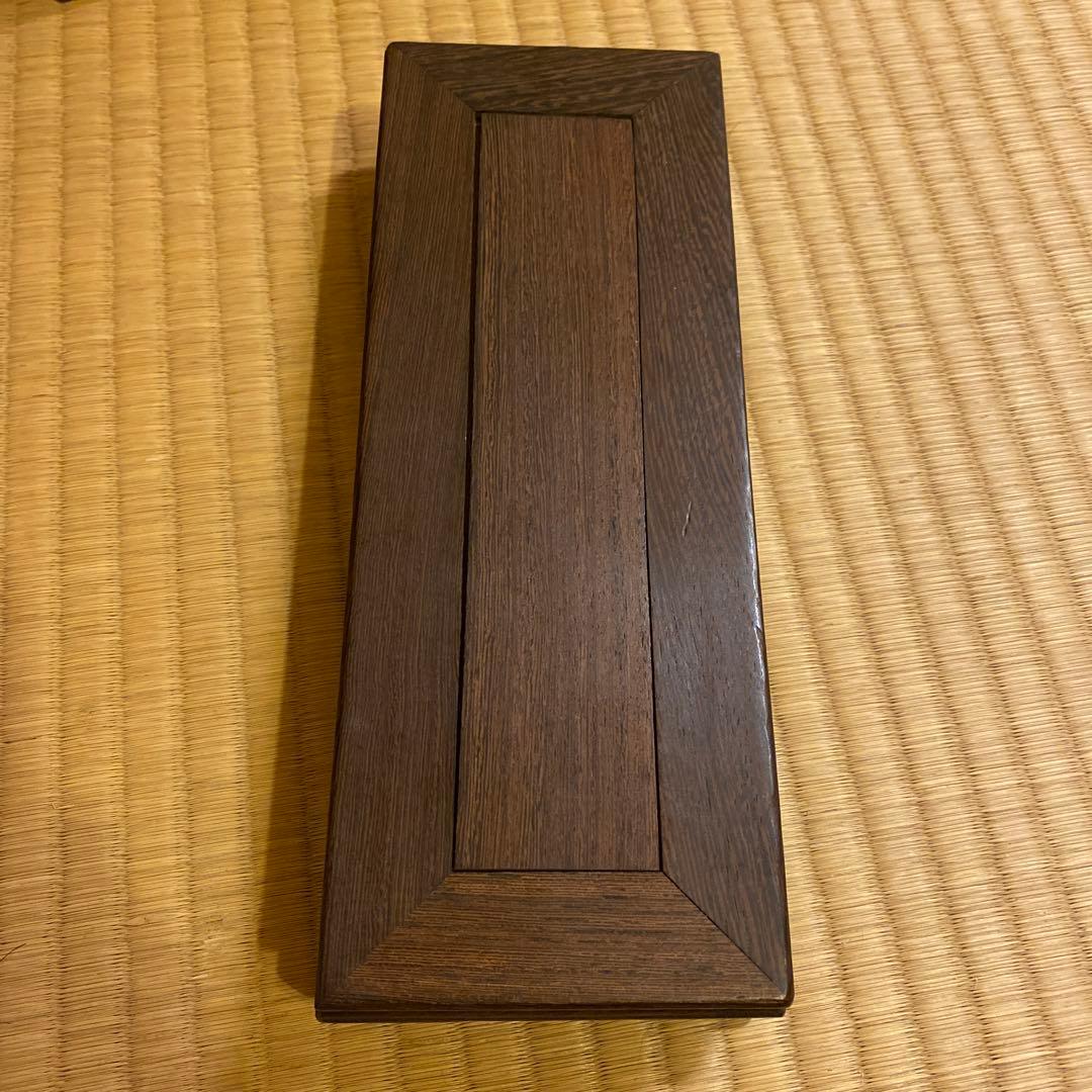 長方形の花台、唐木
