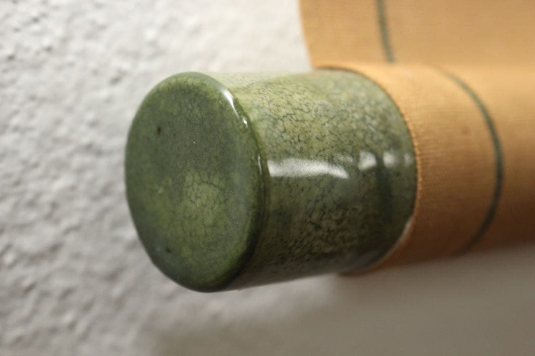 No5434 掛軸　永谷繁明　「緑」　墨画　紙本　陶器軸先　共箱/畳箱　送料無料