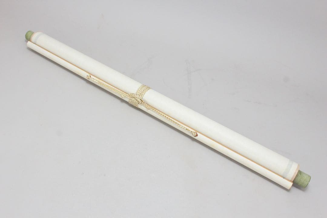 No5434 掛軸　永谷繁明　「緑」　墨画　紙本　陶器軸先　共箱/畳箱　送料無料