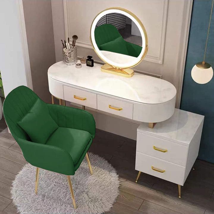 ドレッサー 北欧風 ガラス天板　100cm